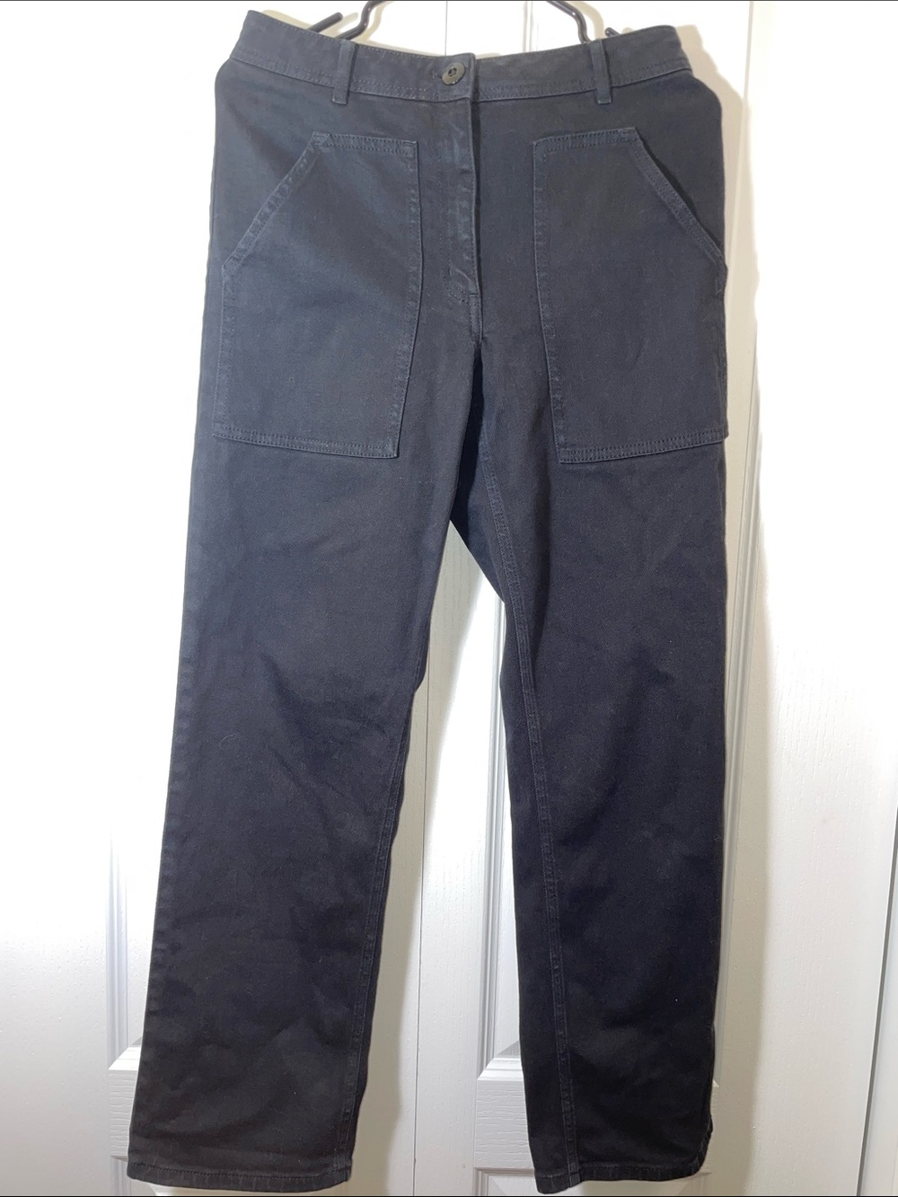 Wilfred Black Cargo Pants with Front Patch Pockets